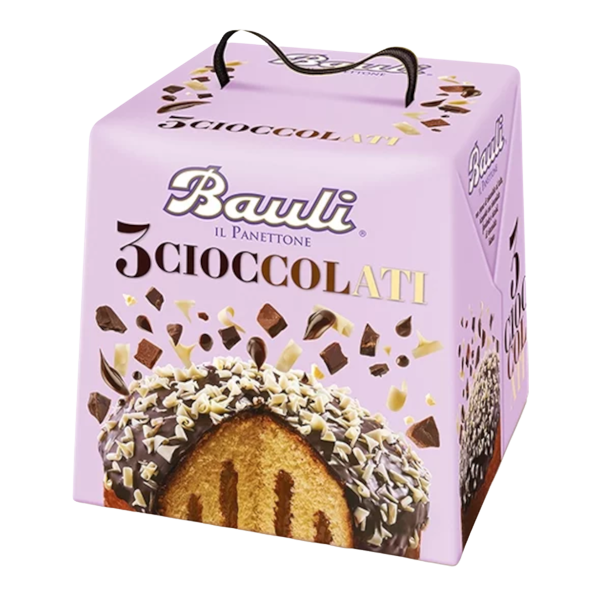 Bauli Panettone 3 cioccolati (Milchschokoladencreme) 750g