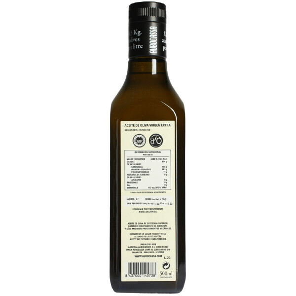 Aubocassa Extra Natives Olivenöl DOP Mallorca 0,5 Liter | Roda