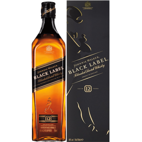 Johnnie Walker Black Label Blended Scotch Whisky in Geschenkpackung 4