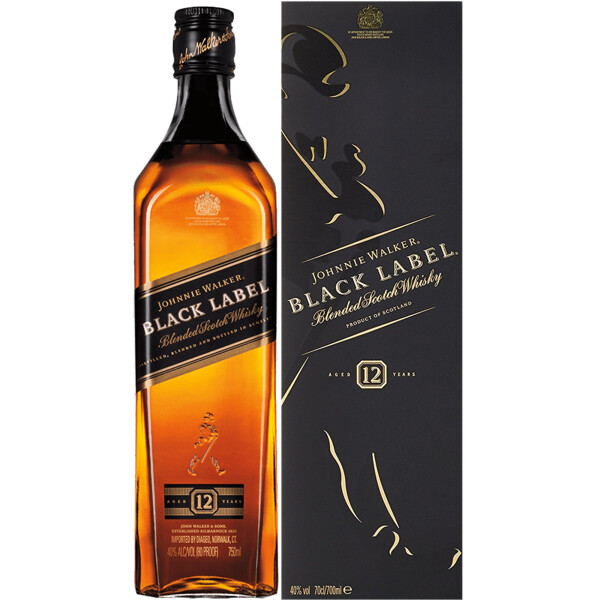 Johnnie Walker Black Label Blended Scotch Whisky in Geschenkpackung 40,0% Vol., 0,7 Liter