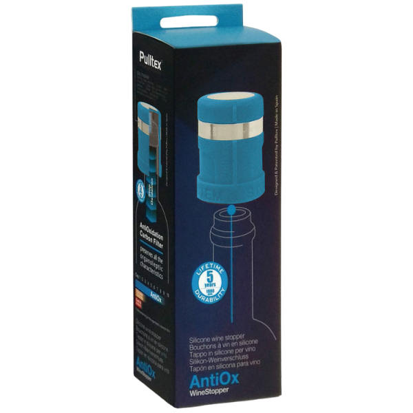 Pulltex Weinverschluss "AntiOX" mit Datumsanzeige (1 Stück) blau