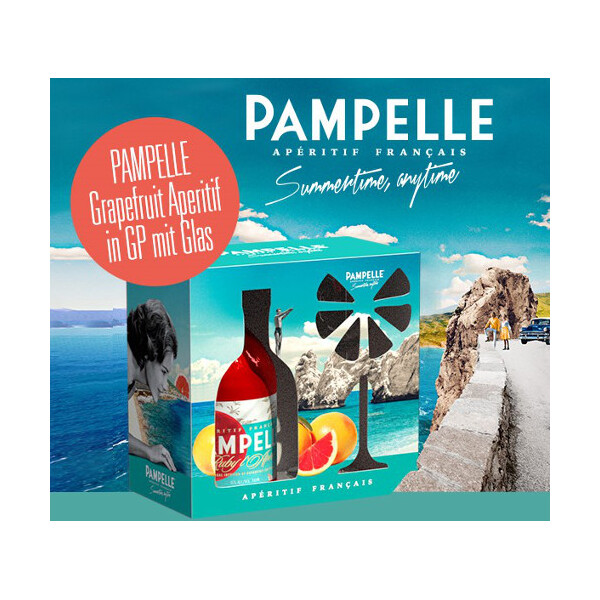 Pampelle Ruby lApéro 15.0% Vol., 0,7 Liter in Geschenkpackung mit Glas