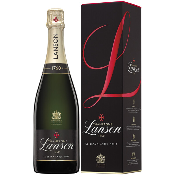 Champagne Lanson 1760 Le Black Label Brut 0,75 Liter mit Geschenkpackung