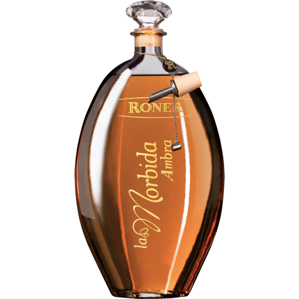 Roner Grappa Ambra La Morbida 40,0% Vol., 1,5 Liter Magnum mit Holzkiste