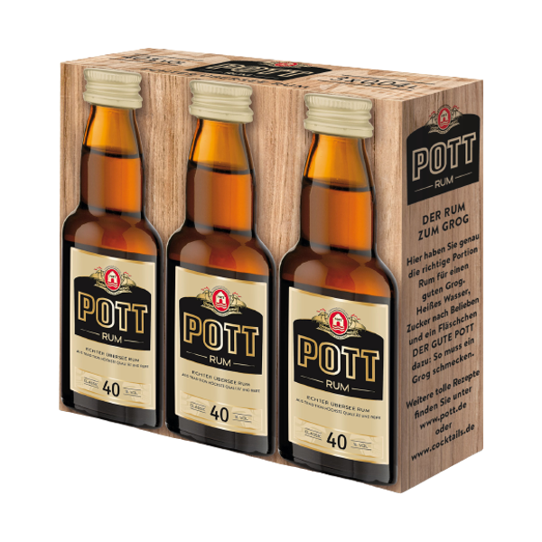 Pott Rum 40,0% Vol., 0,04 Liter (3er Pack)