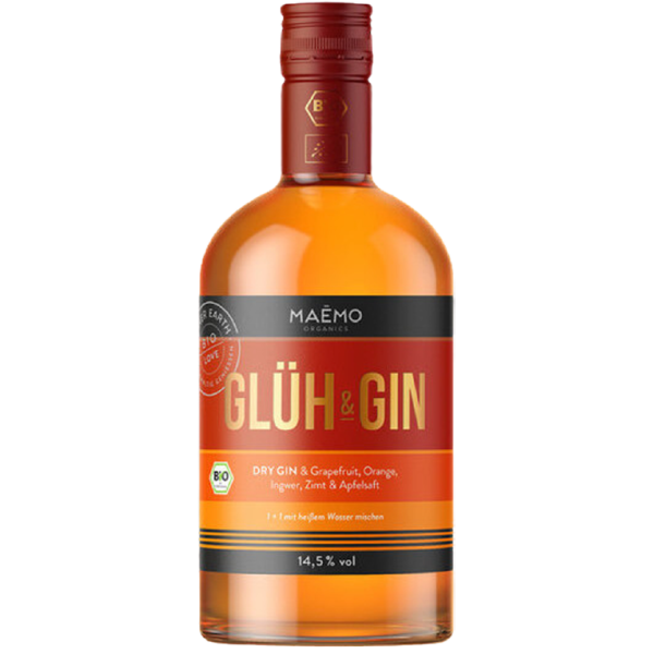 Maemo Organics Glüh & Gin 14,5% Vol., 0,7 Liter (Bio) Genießerbox mit 2 Gläsern