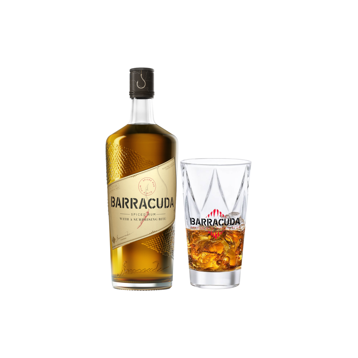 Barracuda Spiced Rum 35,0% Vol., 0,7 Liter inkl. Barracuda Longdrinkg ...