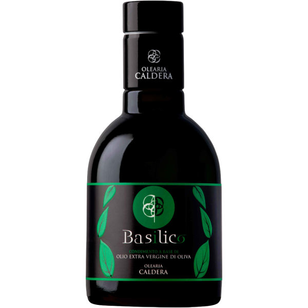 Olearia Caldera Condimento a Base di Olio Extra Vergine di Oliva (Olivenöl) Basilico 0,25 Liter Glas