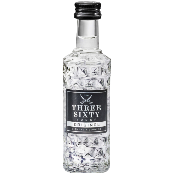 Three Sixty Vodka Diamond Filtration 37,5% Vol., 0,04 Liter Mini, 1,2