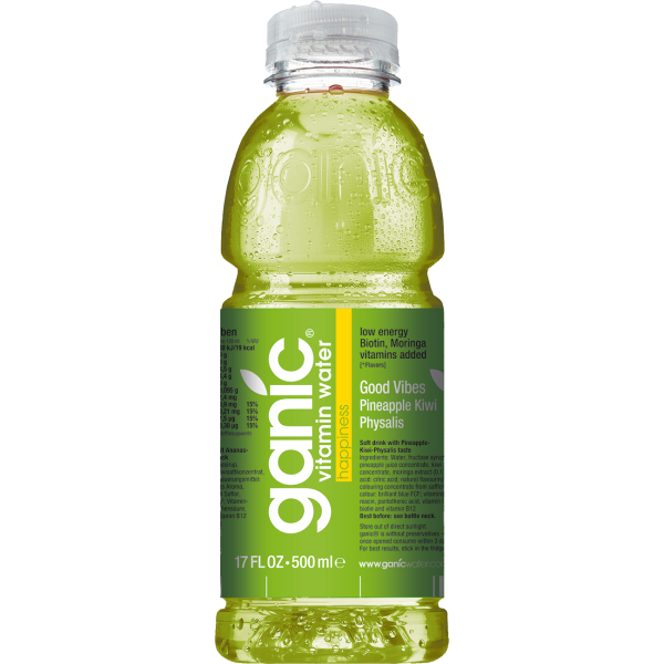 Ganic Happiness Pineaple, Kiwi & Physalis Vitamin Water 0,5 Liter PET